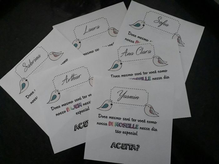 Meu convite para damas e pajem por menos de R$ 10 - 5