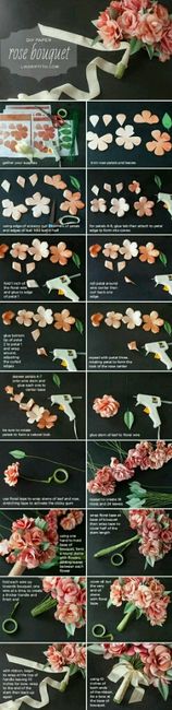 Diy flores de papel, buque de papel e bola de flores - 3