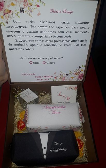 Convite dos padrinhos casais