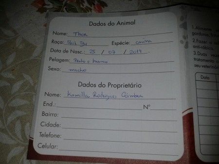 Cartão de Vacina