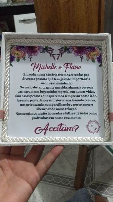 Convite Interno caixa dos Padrinhos 