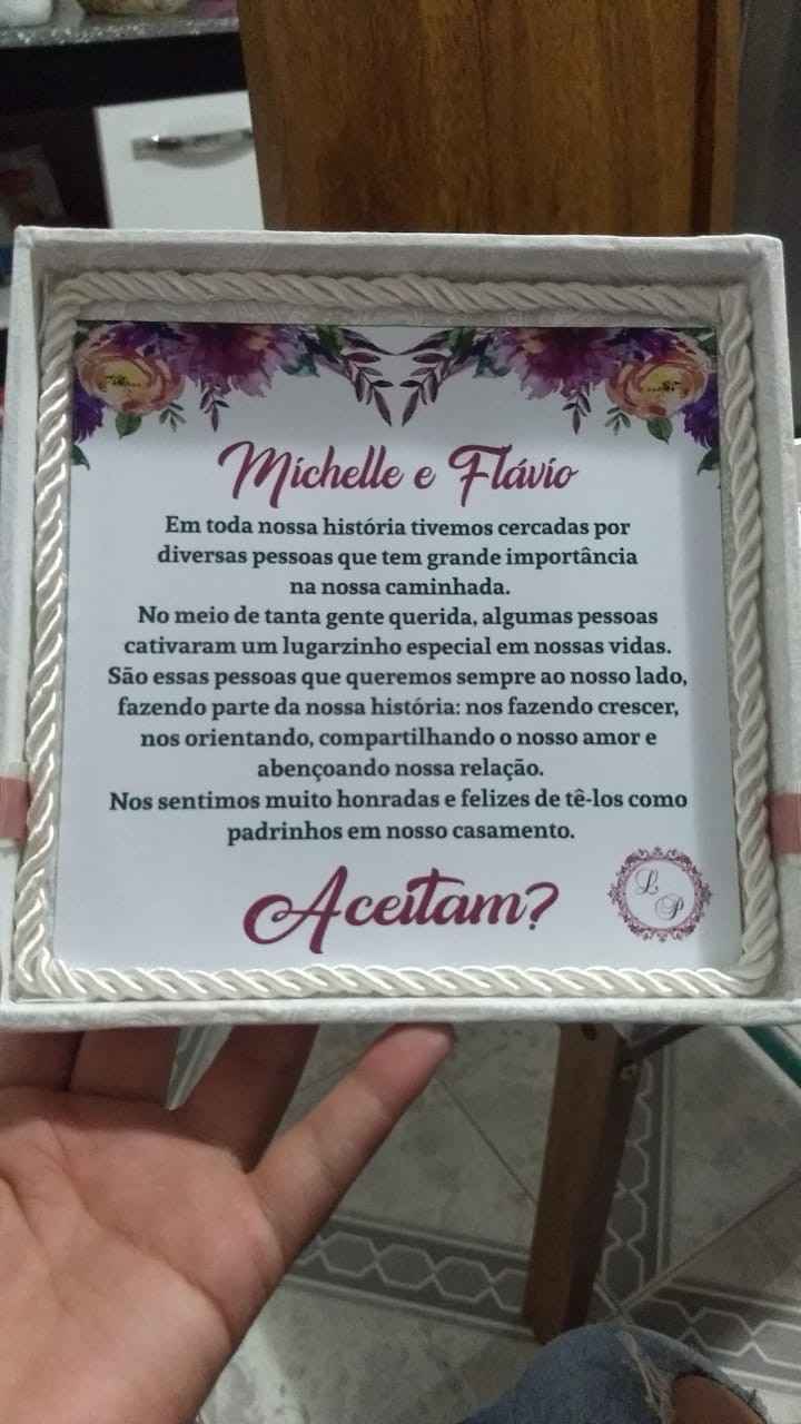 Convite Interno caixa dos Padrinhos 