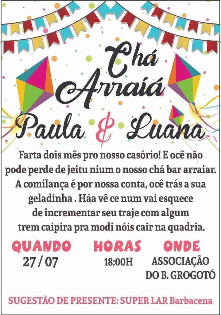 convite chá de panela 