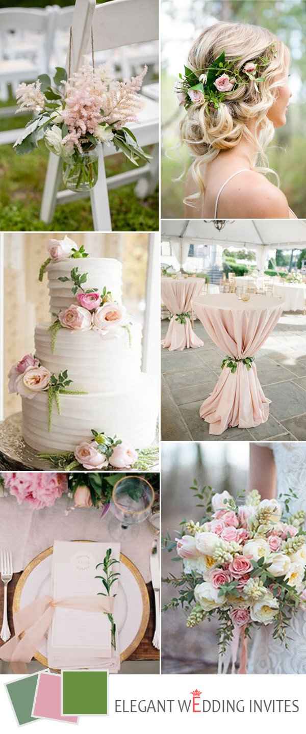 Paleta de cores: Blush e verde