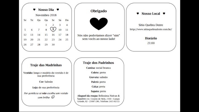 Conteúdo que ficará dentro da caixa.