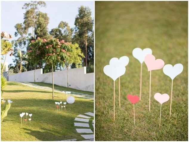 Decoração com os corações. Esta foto foi a minha inspiração. 