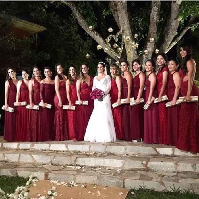 Vestidos de Madrinhas, Marsala longo.