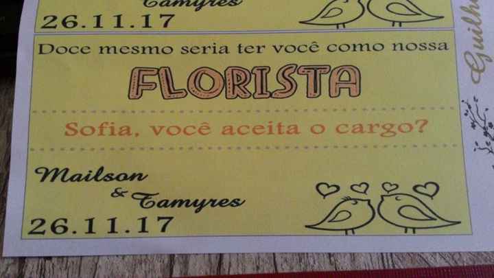 Mensagem Florista/Daminha/Pajem/Madrinhas/Padrinhos