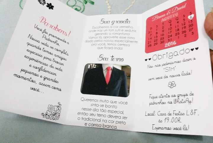 Convite padrinhos interno
