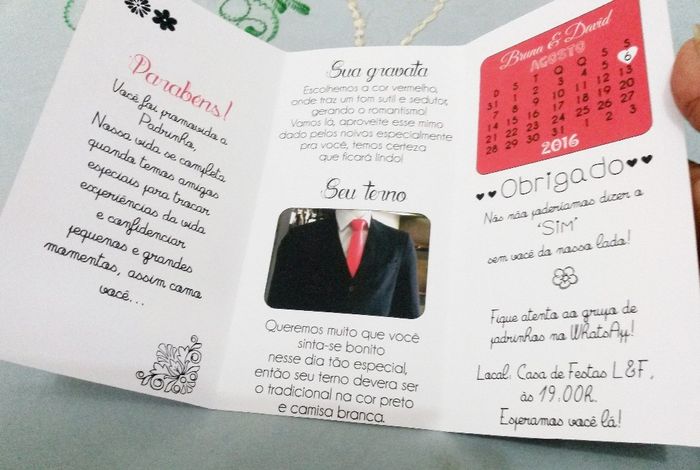 Convite padrinhos interno