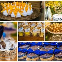 decoração azul e amarelo