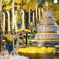 decoração azul e amarelo