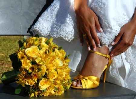 Sapato e  bouquet