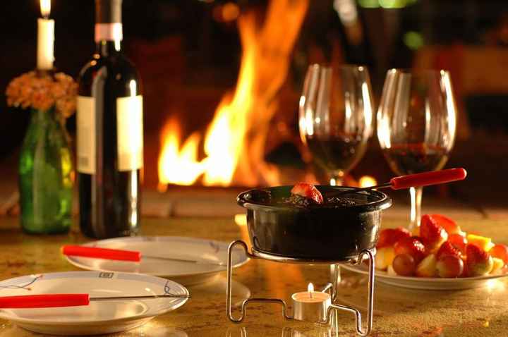 Fondue, Vinho, lareira