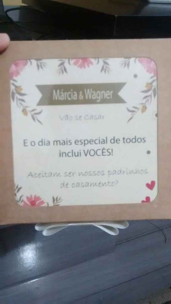 Convite para padrinhos diy - 2