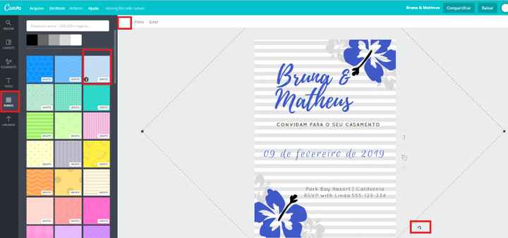 Alterando o fundo