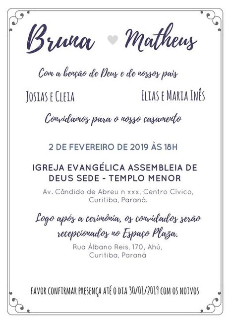 Convite de Casamento