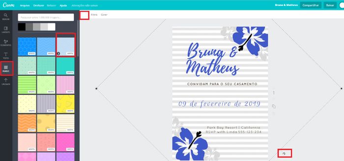 Alterando o fundo