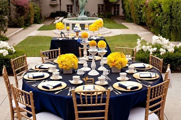 Decoração Azul e Dourado