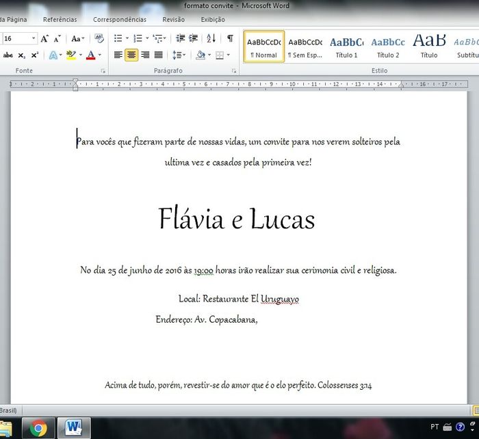 Convite quase concluído - 2
