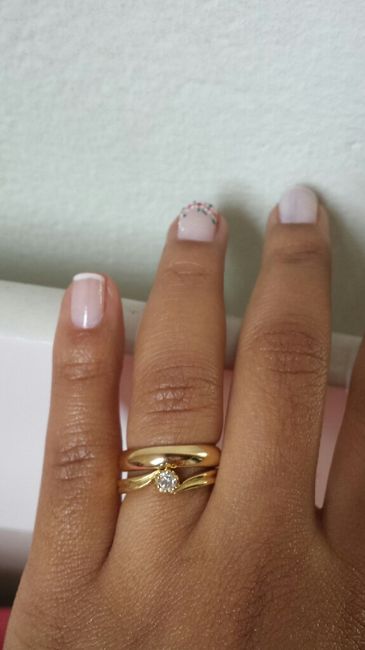 Aliança de ouro 18 k tubo meia cana - 2