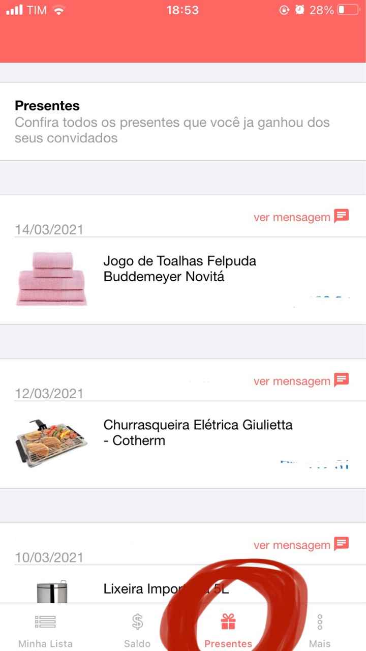 Lista de presentes - 1