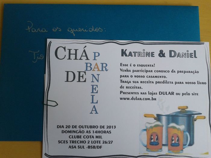 Convite de Chá Bar e Panela