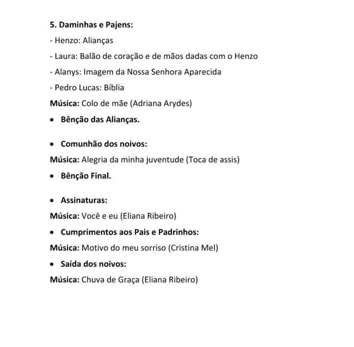 Roteiro de cerimônia - 2