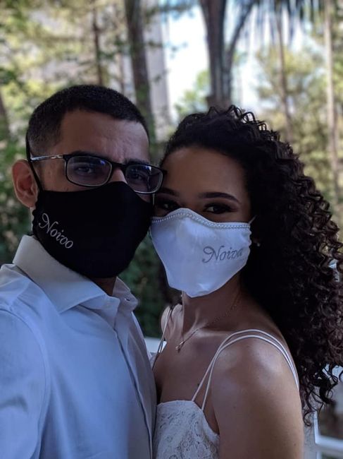 Máscara personalizada para casamento civil 5
