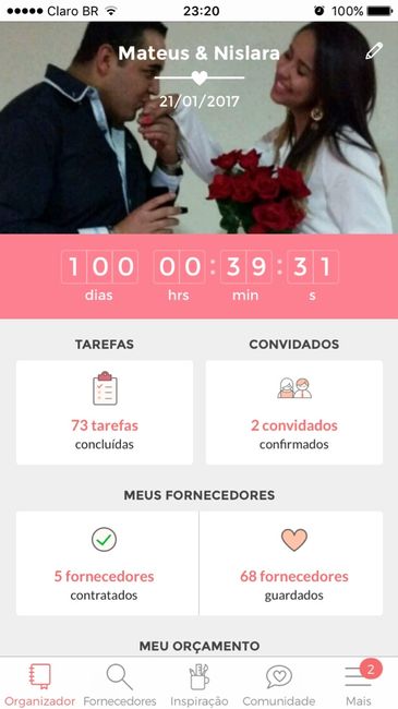 Quanto tempo faltava e quanto tempo falta para o casamento? - 1
