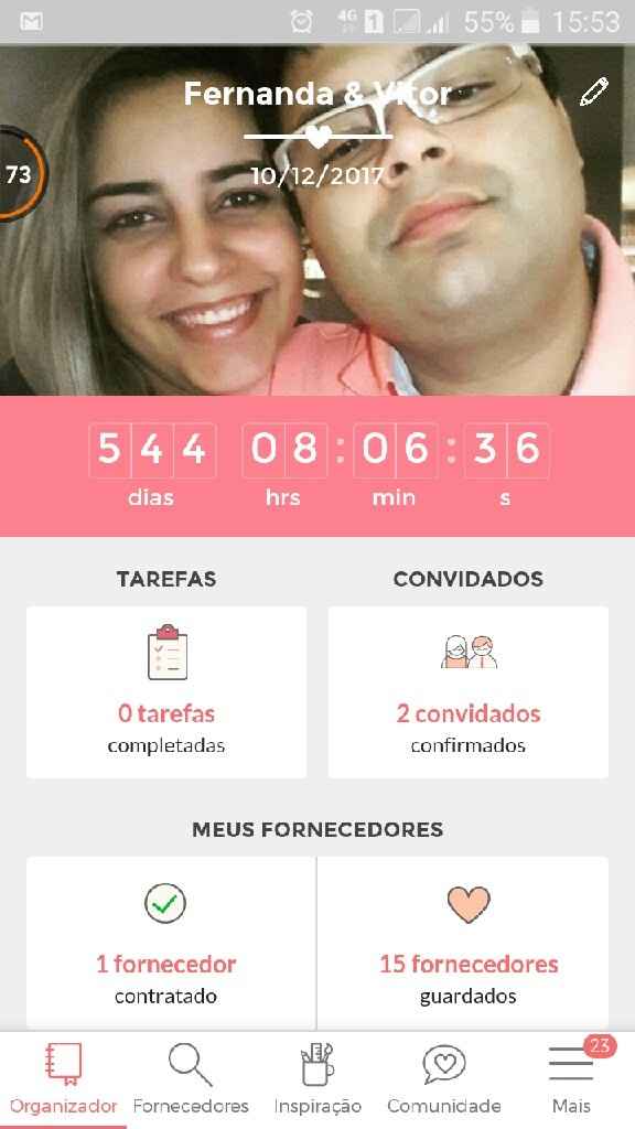 Quanto tempo faltava e quanto tempo falta para o casamento? - 1