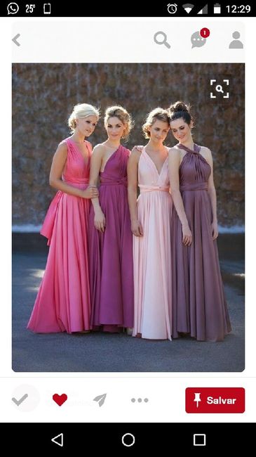 Madrinhas... todas com o vestido da mesma cor,ou cada uma da cor desejada ? - 1