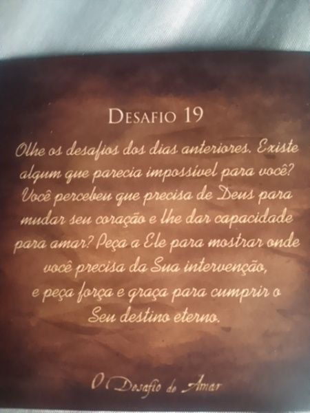 O desafio de amar - dias 18 ao 24 -semanal - 2
