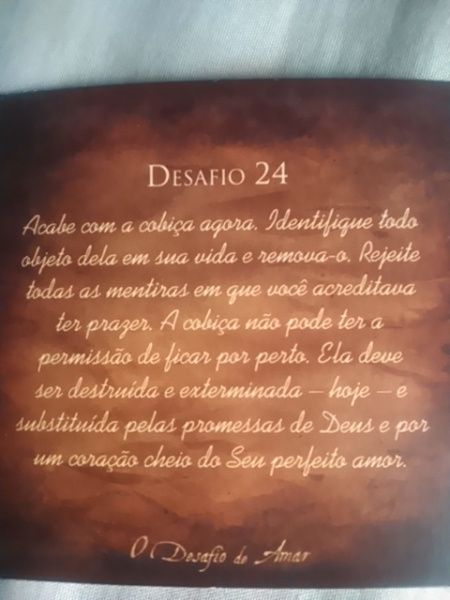 O desafio de amar - dias 18 ao 24 -semanal - 7