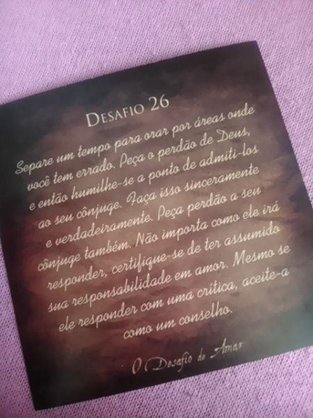 O desafio de amar - dias 25 ao 31 -semanal - 2