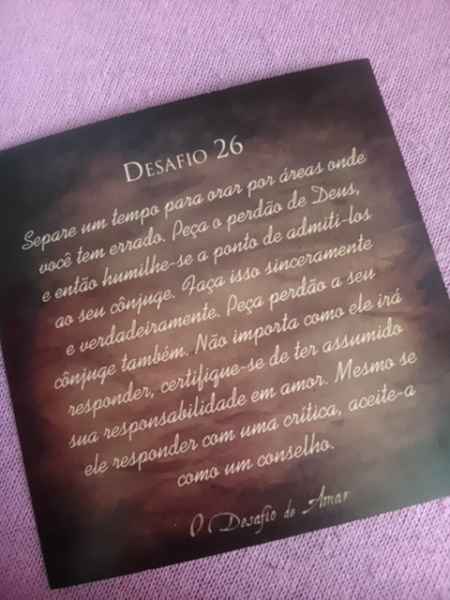 O desafio de amar - dias 25 ao 31 -semanal - 2