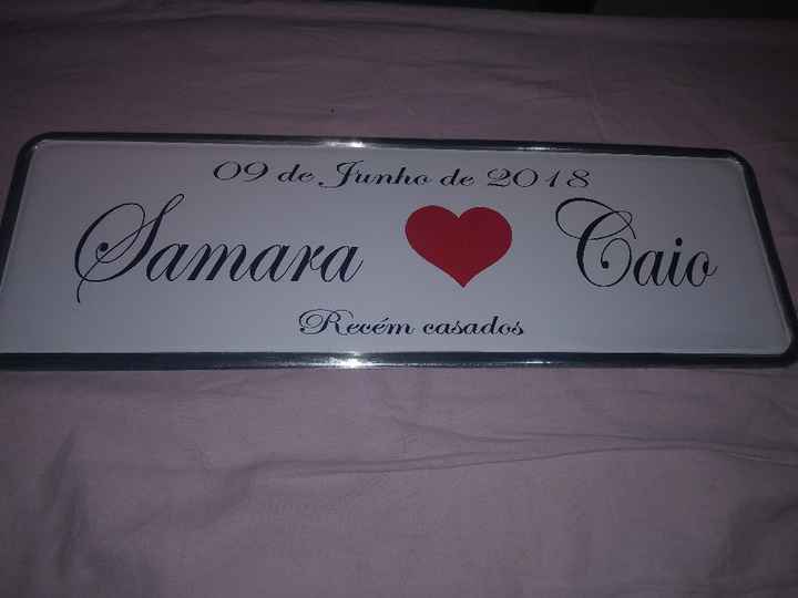 Placa de carro com nomes dos noivos #vemver - 1