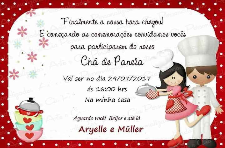 Convite do chá de panela 🎈🎈🍽 - 1