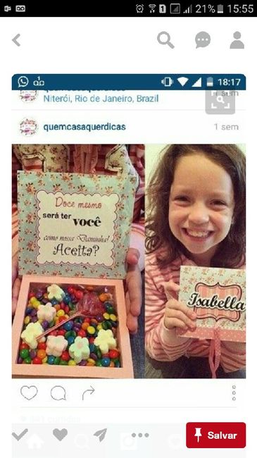 Convite para pajens e daminhas. - 2
