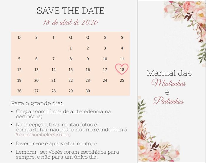 Convite dos padrinhos, mães, pais, pagens e daminhas. 11