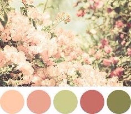 Tons de verde com tons de rosa