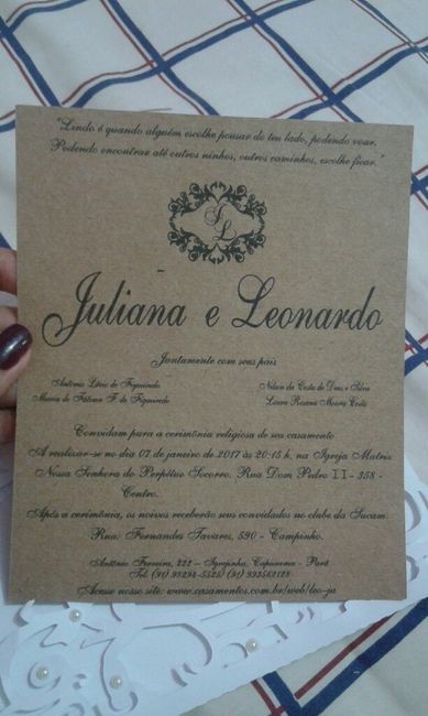 Meu convite chegou!!! - 2