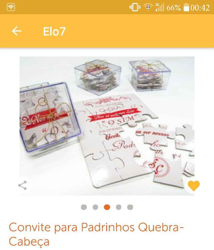 Meu convite diferente para os padrinhos 😍 - 1