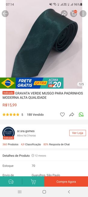 Gravata de presente para os padrinhos - 1