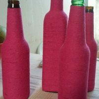 Enfeite de mesa,  garrafas de vidro. - 2