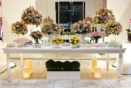 Decoração Amarelo, Rosa  e Branco