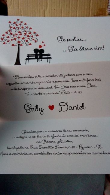 Convites dos convidados 2