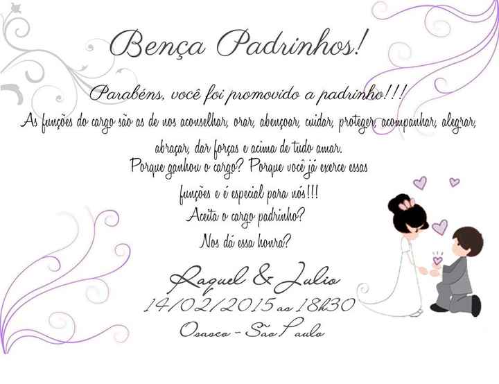 dizeres para padrinhos
