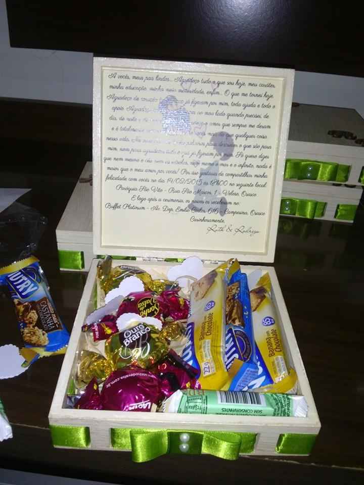 coloquei bombons dentro
