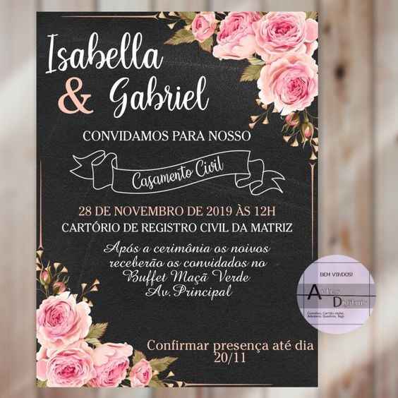 Convite de casamento civil - 1